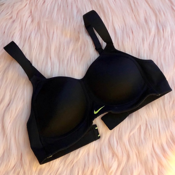 Nike Dri Hit Women’s Pro Sports Bra Black & Neon - Picture 4 of 7